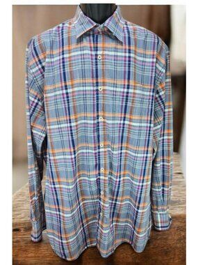 Peter Millar Crown Button-Down Long Sleeve Shirt Size XL